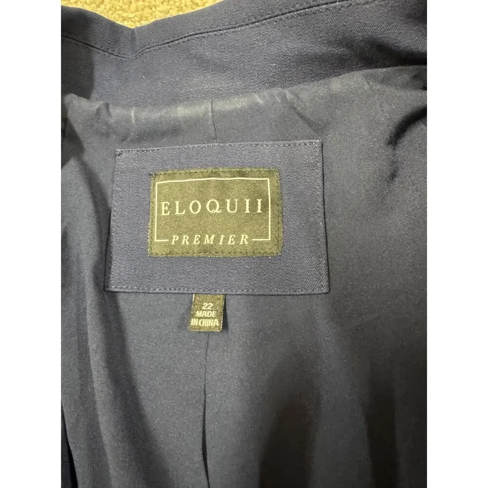 Anthropologie Eloquii Premier Navy Single-Button Blazer